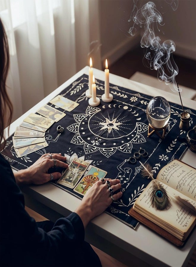 سكويشي قماش التارو، قماش التارو للتوزيع، سجادة مربعة للتنبؤ بقراءة بطاقات التارو، طقوس روحية، جلسات تأمل - Image 3